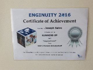 Enginuity 2016 Runners up awards